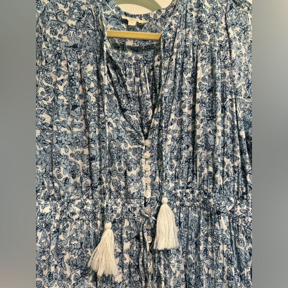 Elan Blue Floral Maxi Dress - Picture 2 of 5